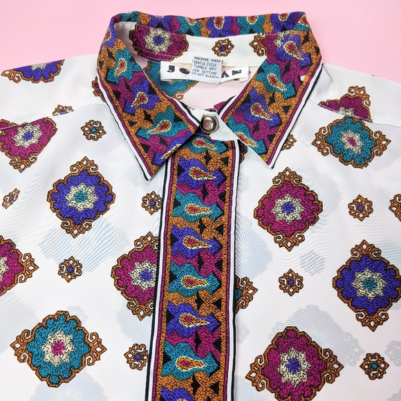 🚫SOLD🚫 VTG 80s/90s ornate printed blouse - Picture 3 of 8